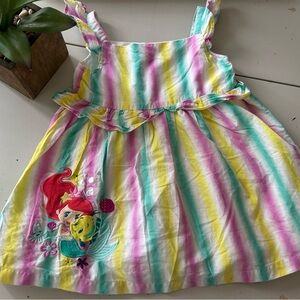 Colorful Striped Dress with Ariel Embroidery